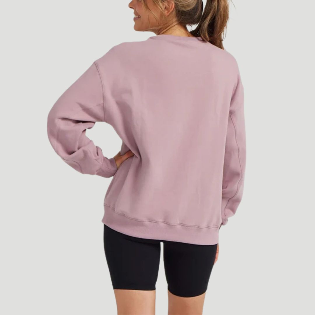 Dusty mauve nursing pullover styled for everyday wear by breastfeeding mums – Relievoo