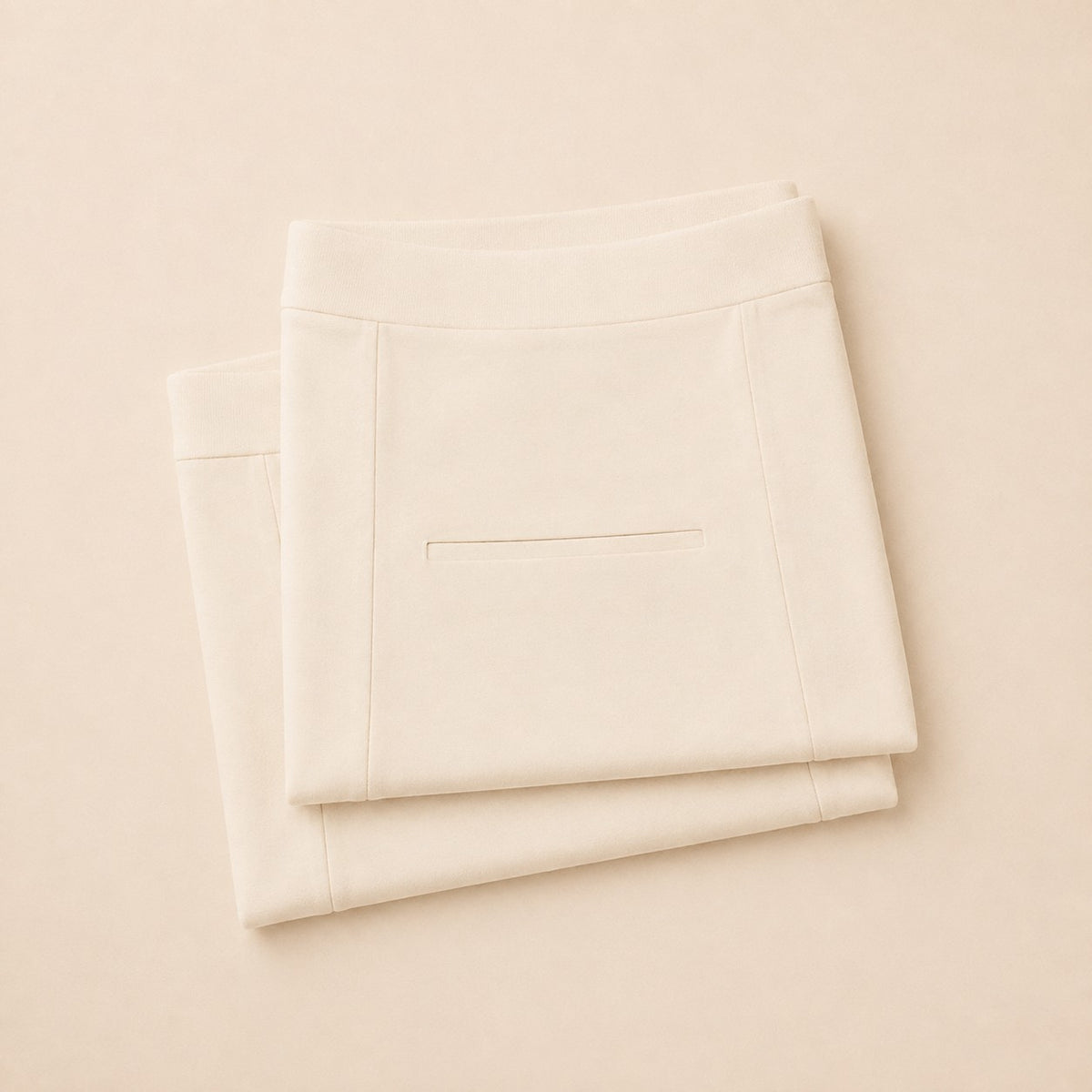 Twin pack of two ivory postpartum soothing briefs, folded and stacked